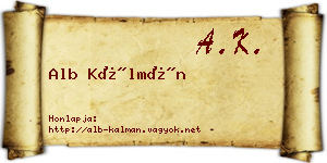 Alb Kálmán névjegykártya
