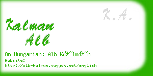 kalman alb business card